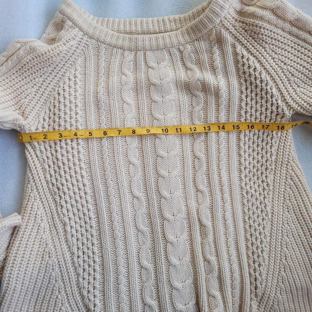 Brochu Walker Wool Cashmere Mixed Knit Cream Sweater Medium - Picture 10 of 11